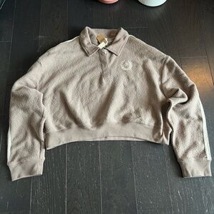 BNWT Pink Victoria's Secret Sweatshirt XL Logo Jacket Sweater Beige